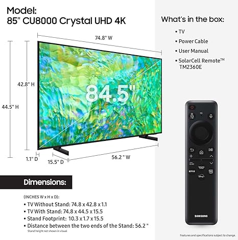 Samsung led New series 85" CU8000 2023