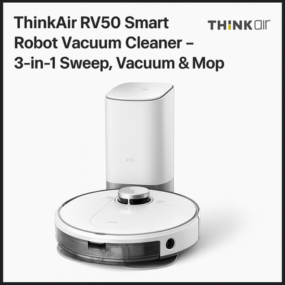 ThinkAir RV50 WiFi Robot Vacuum – Ultra Slim, Low Noise & Powerful Cleaning