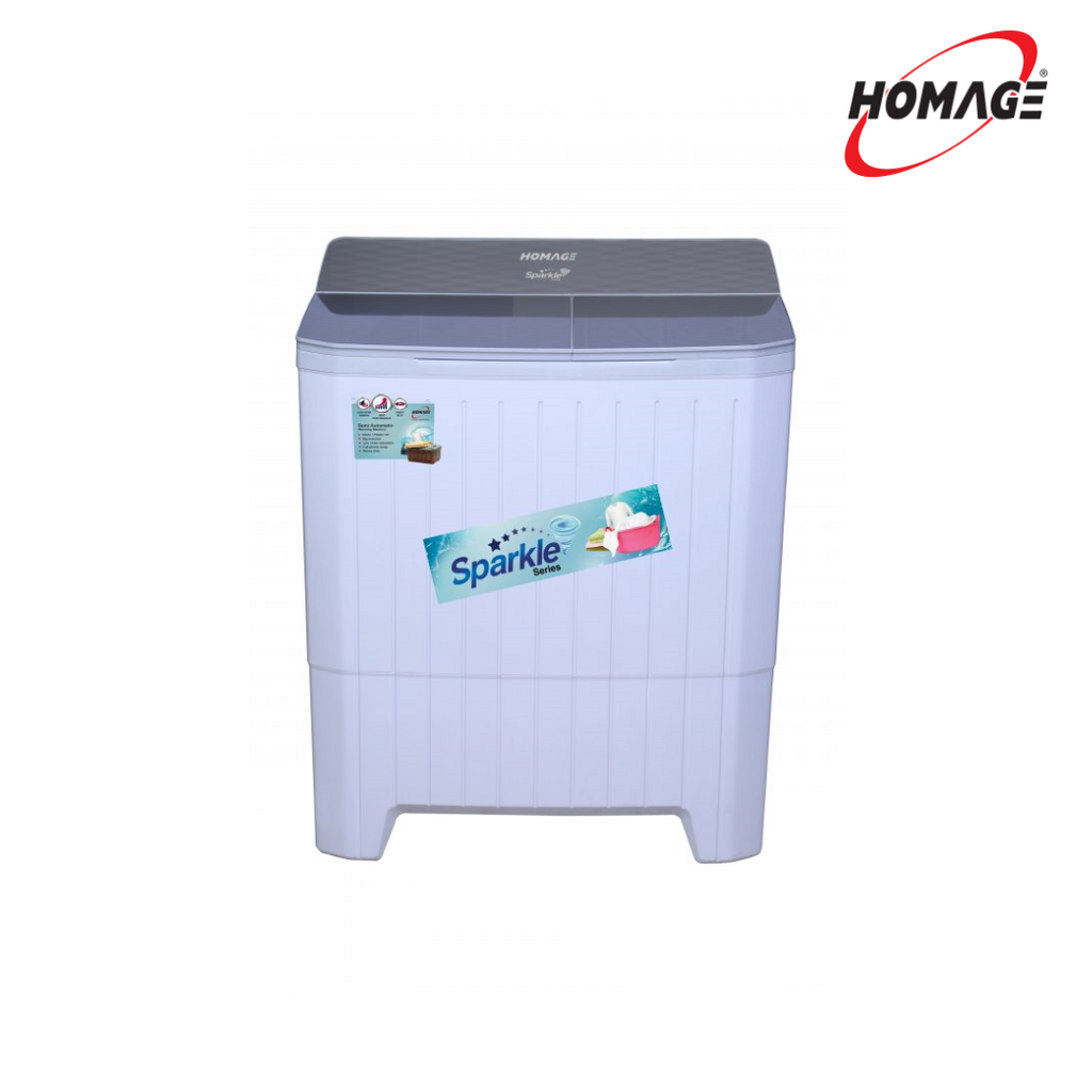 HOMAGE HW-49102 GLASS 10KG TWIN TUB WASHING MACHINE