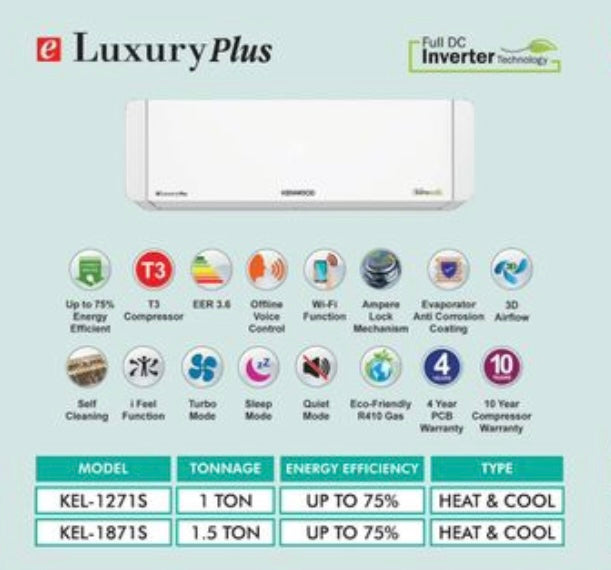 Kenwood E Luxury Plus KEL-1871S 1.5 Ton AC
